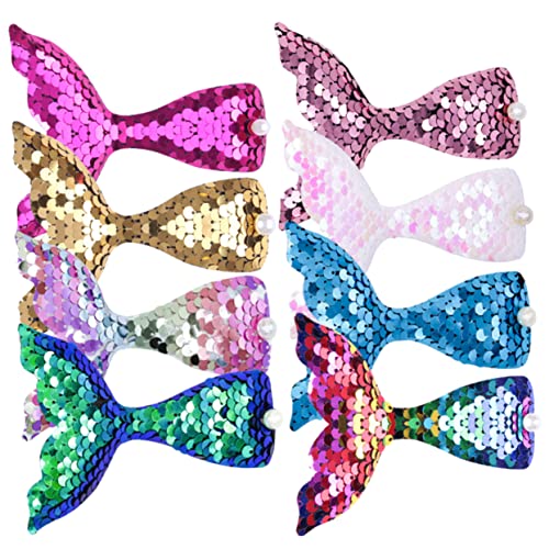 DRESSOOS Stilvolles Meerjungfrau-Haarnadel-Set 8 einzigartige Glitzer-Haarspangen 3D-Pailletten-Clips für Mädchen von DRESSOOS