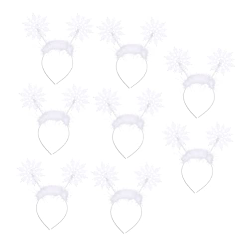 DRESSOOS Schneeflocken-haarreifen Für Frauen 8 Stück Weihnachts-haarband Weihnachts-schneeflocken-stirnband Party-kopfschmuck von DRESSOOS