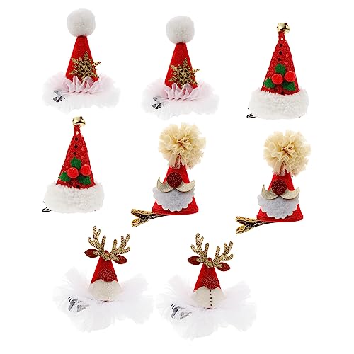 DRESSOOS 8st Weihnachtsmütze Haarnadel Haarspangen Für Damen Haarspangen Für Frauen Haarspangen Für Weihnachten Party-haarspangen Weihnachtsbedarf Kind Hut Pailletten von DRESSOOS