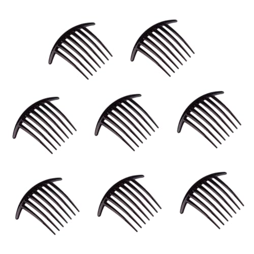 DRESSOOS 8 Stück Selbstgemacht Handgefertigte Haarspangen Schwarzer Haarkamm Modischer Seitenkamm Haarzubehör Für Frauen Leicht Und Tragbar von DRESSOOS