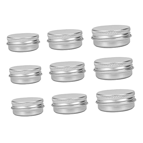 DRESSOOS 9st Runde Aluminiumdose Aluminiumdosen Leer Schraubdeckel Runde Dose Reisebehälter Schraubdeckel Dose Aufbewahrung Von Gewürzdosen Mini-teedose Kerze Lippenbalsam Schüttgut Reisen von DRESSOOS