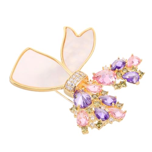 DRESSOOS Anstecknadel Für Damen Schmetterlingsbrosche Anstecknadel Für Damen Strass Schmetterlingsbrosche Schmetterlings Strassbrosche Modische von DRESSOOS