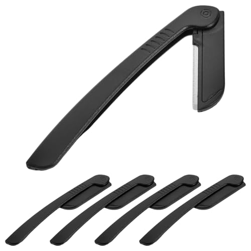 DRESSOOS Augenbrauenschaber Damenrasierer herrenrasierer Faltbarer Rasierer Handlicher Rasierer Hautfreundlicher Rasierer Barbier Rasierklinge Dermaplane Gesichtsrasierer Plastik Black von DRESSOOS