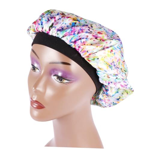 DRESSOOS Reisefreundliche Duschhaube Mit Weichem Druck Elastischer Badehut Für Die Haare Von Frauen Und Mädchen Während Des Spa von DRESSOOS