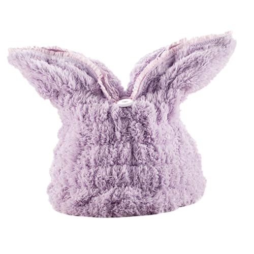 DRESSOOS Bademütze Duschhaube Duschhut für Kinder Haartrockentuch aus Mikrofaser Hasenohr Duschhaube haar bänder stirnband haare schnell trocknende Kappe Badekappe verdicken Rosa von DRESSOOS