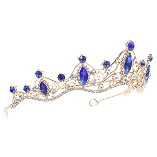 DRESSOOS Barockkrone, Brautschmuck, Kristall-Tiara, Prinzessinnen-Diadem, Damen-Stirnbänder, Hochzeitskrone, Brautkrone, Tiara für Brautmädchen, Tiara, kleine Tiara, Zinklegierung, Strass, 13.5x16.2cm von DRESSOOS