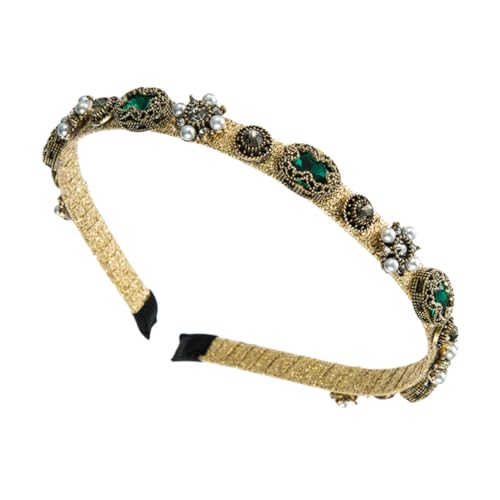 DRESSOOS Barockstil Haarreif Damen mit Perlen und Strass Leichtes Haarschmuck Accessoire für Hochzeit Party und Alltag Feine Verarbeitung Stilvolles Design Grün DRESSOOS Barockstil Haarreif Damen mit Perlen und Strass Leichtes Haarschmuck Accessoire für Hochzeit Party und Alltag Feine Verarbeitung Stilvolles Design Grün von DRESSOOS