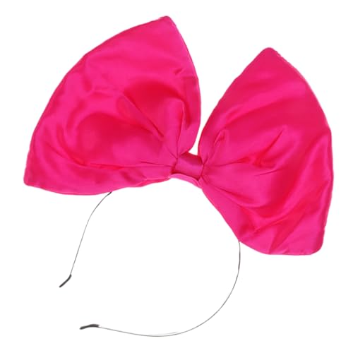 DRESSOOS Bowknot-Haarband Boeknot-Kopfschmuck Weihnachtshaarschleife rote Schleife Haarspangen mit großer Schleife riesige Haare Abs seidenband bändchen Klammer Haarbänder für Frauen Rosy von DRESSOOS