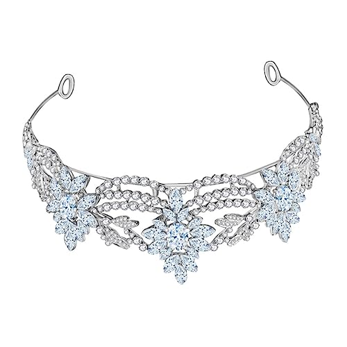 DRESSOOS Braut Hochzeitskrone Braut-tiara Abschlussball Brauthaarschmuck Strass-kopfbedeckung Strass-kopfschmuck Hochzeitskopfschmuck Für Die Braut Damen Legierung Weiß von DRESSOOS