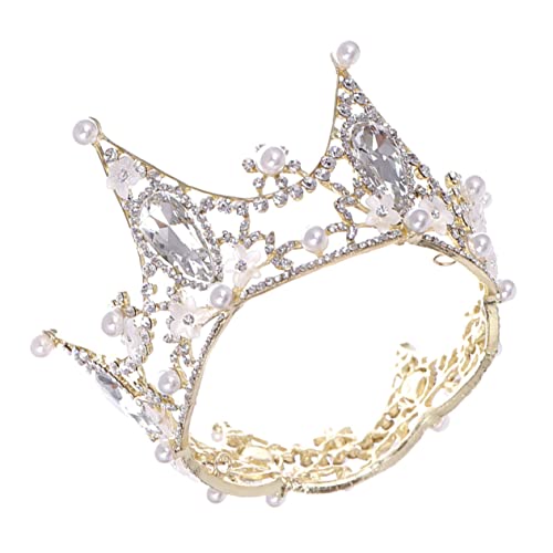 DRESSOOS Brautkrone Hochzeit Tiara Strass Perlen Stirnband Brautkopfschmuck Haarschmuck Für Hochzeit Bräutigam Brautjungfern von DRESSOOS
