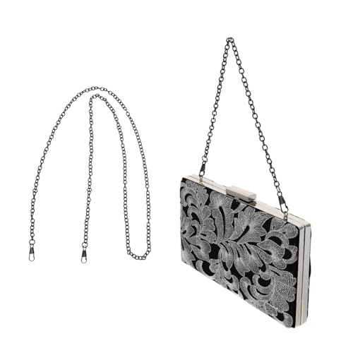 DRESSOOS Classical Embroidered Clutch Bag Damen Handtasche Elegant Kompakt Für Abendparty Hochzeit Banquet Silber von DRESSOOS