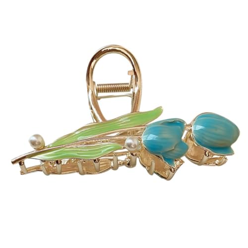 DRESSOOS Metall Haarclips Mit Perlen Und Tulpen-design Haarspangen Für Frauen Dekorative Klammern Für Haartypen Für Hochzeiten Und Besondere Anlässe von DRESSOOS