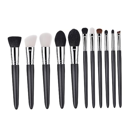 DRESSOOS Make-up-pinsel Aus Ziegenhaar 11-teiliges Set Mit Holzgriff Make-up-set Für Damen Für Gesicht Creme Rouge von DRESSOOS