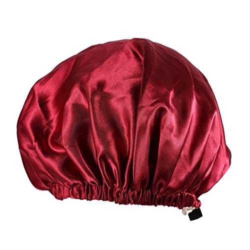 DRESSOOS Satinhaube Für Damen Doppellagig Und Elastisch Schlafmütze Aus Seide Haarhaube Zum Schlafen Schützt Das Haar Vor Trockenheit Und Rauheit von DRESSOOS