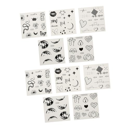 DRESSOOS 10pcs Anlage Muster Tattoos Aufkleber Aufkleber Für Unisex Temporäre Tattoos Decals von DRESSOOS