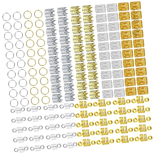 DRESSOOS Flechthaarschmuck Für Mädchen 160 Stück Flechtzubehör Perlen Für Dreadlocks Dekorationen von DRESSOOS