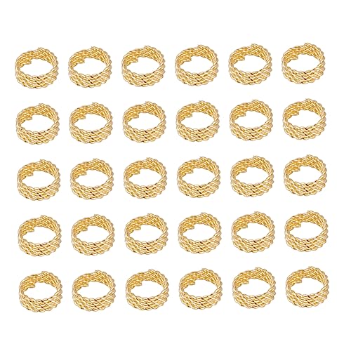 DRESSOOS 30stücke Goldene Dreadlock-perlen Haarschmuck Für Zöpfe Verstellbare Dreadlock-ringe Haarzopf-accessoires Crimpringe Für Haarverlängerungen von DRESSOOS