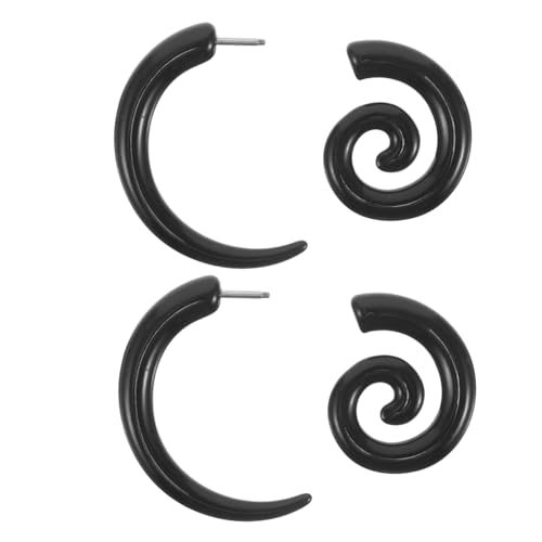 DRESSOOS Edelstahl Schnecken Spiralohrringe mit Flügelform Asymmetrisch Leicht Komfortabel für Damen Langlebig Rostfrei Modisch für Party Alltag und Besondere Anlässe von DRESSOOS