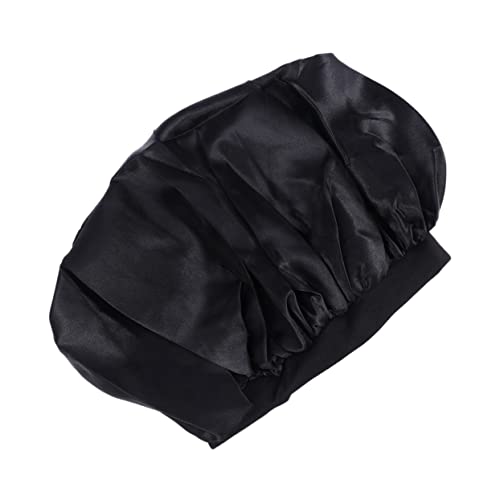 DRESSOOS Elastische Schlafhaube Übergröße Kante Duschhaube Für Frauen Schwarz Leichtes Dacron-material Für Haarpflege Dusche von DRESSOOS