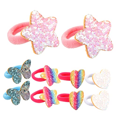 DRESSOOS 5paare Glitzer-haargummis Für Mädchen Elastisch Mit Pailletten Für Pferdeschwanz Für Kleinkinder Und Junge Mädchen Party Und Schulaccessoires von DRESSOOS