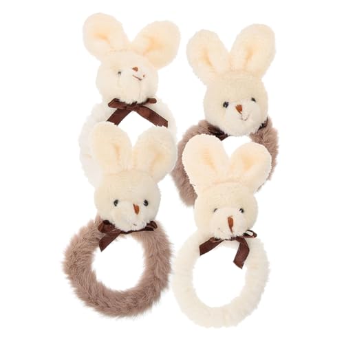 DRESSOOS Elastisches Haar 4 Stück Plüsch-haarbänder in Hasenform Haargummis Für Mädchen Haargummis Für Weihnachten Und Hochzeiten Zufälliger Stil von DRESSOOS