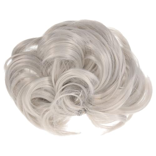 DRESSOOS Elastische Haarverlängerung Dutt Für Damen Synthetisches Haar Grau Wellig Lockig Für Hochsteckfrisuren Und Besondere Anlässe von DRESSOOS
