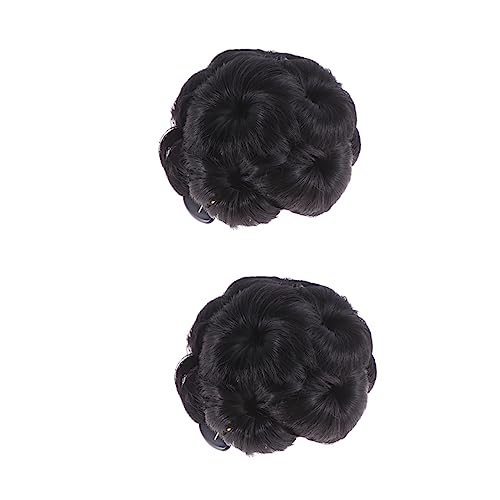 DRESSOOS Haarknoten-clips Pferdeschwanz-chignon Für Frauen 2 Stück Blumen-synthetikhaarknoten Für Mädchen von DRESSOOS