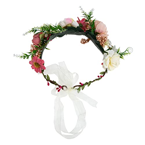DRESSOOS Blumenkranz Haarschmuck Für Frauen Elegante Braut Haarkranz Mit Kunstblumen Handgefertigtes Stirnband Für Hochzeiten Und Festlichkeiten Für Braut Brautjungfer Und Fotoshootings von DRESSOOS