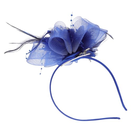 DRESSOOS Eleganter Feder-fascinator Haarschmuck mit Netzschleier Leichter Atmungsaktiver Haarclip und Stirnband für Damen Romantisches Vintage-headpiece für Hochzeit Bankett und Teeparty in von DRESSOOS