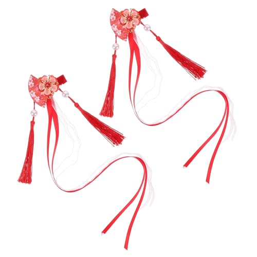 DRESSOOS japanische Fächer-Haarspange mit Quasten 2-teiliges Set modischer Haarschmuck für Damen für besondere Anlässe von DRESSOOS