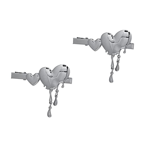 DRESSOOS 2stücke Dekorative Haarspangen Metallische Fließende Herz-haarclips Für Damen Vielseitig Einsetzbar Als Haarschmuck Für Partys Hochzeiten Und Alltag von DRESSOOS