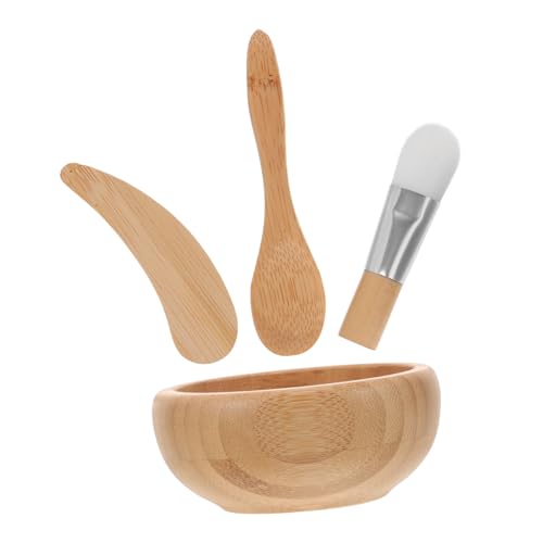 DRESSOOS Facial Mask Bowl Set Set Aus Holz Mit Schüssel Rührstab Und Löffel Für Diy-gesichtsmasken Für Hautpflege Und Make-up-anwendungen von DRESSOOS