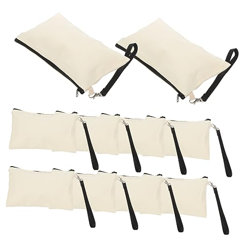 DRESSOOS Wärmeübertragung Make-up-Taschen 10er-Pack Sublimation Canvas Tasche Reißverschluss Reise Federmäppchen Für Männer von DRESSOOS