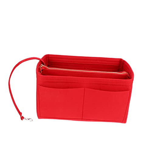 DRESSOOS Faltbare Gesteppte Make-up-Tasche Tragbarer Reise-kulturbeutel Aus Filz Rot Mehrschichtiger Organizer Für Kosmetik Und Reiseutensilien von DRESSOOS