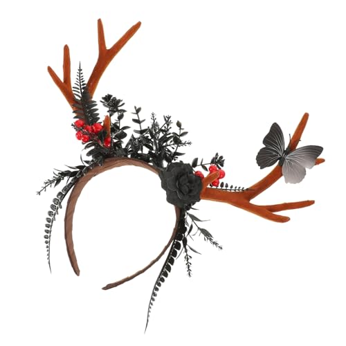 DRESSOOS Einzigartiges Rentiergeweih-stirnband Weihnachtshaarband Cosplay-party-zubehör Horn-stirnband Für Frauen von DRESSOOS
