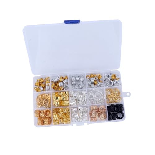 DRESSOOS Dreadlocks-flechtperlen und Stirnband-manschetten Metallfiligran-röhren-set Haar-accessoire für Frauen und Männer Festlich von DRESSOOS