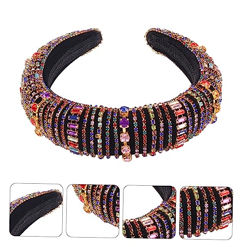 DRESSOOS Full Diamond Stirnband mit breiter Krempe Kristall-Strass-Stirnbänder Haarspange Tiara Haarband Haargummis Haarreifen Haare für Frauen bilden Liner Strasssteine Schmuck von DRESSOOS