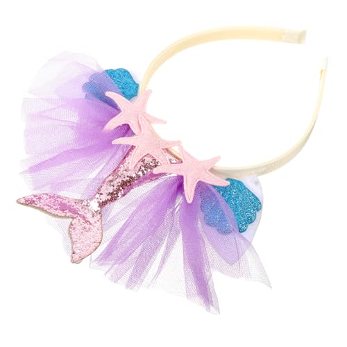 DRESSOOS Glitzernder Meerjungfrau Haarreif Für ädchen Atemberaubende Netzhaarbedeckung Perfekte Party Dekoration Und Geburtstagszubehör Für Und Mit Seestern Design von DRESSOOS
