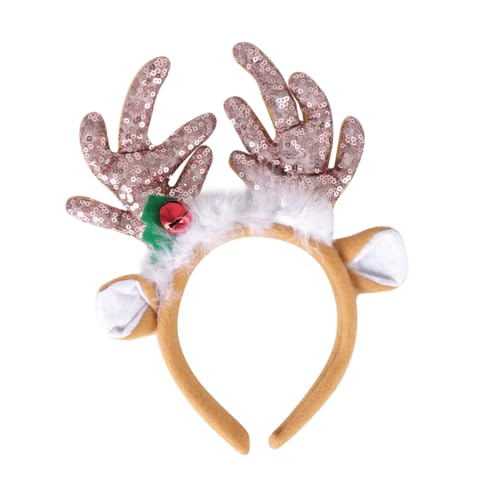 DRESSOOS Glocken Kopfschmuck christmas haarreif christmas headband Haarschmuck für Kinder großes Geweih-Stirnband Geweih Haarbänder schöne Kopfbedeckung Hut Dekorationen Kopftaste Damen von DRESSOOS