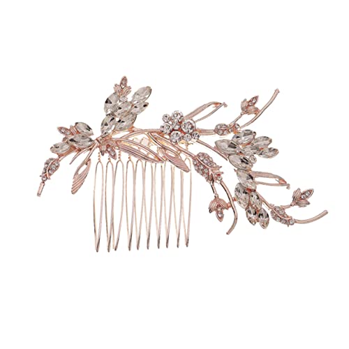 DRESSOOS Goldener Haarschmuck Glitzer Haarteil Haarkamm Haarspange Stilvolle Haarnadel Haaraccessoire Für Frauen Hochzeit Party Tanzparty Gold von DRESSOOS