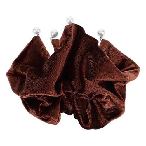 DRESSOOS Große Samt-haargummis Für Damen Quadratisches Design Mit Perlenanhänger Zum Binden Niedriger Armband von DRESSOOS