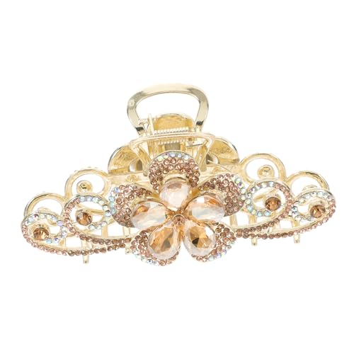 DRESSOOS Große Haarspangen Doppelseitige Blumen-strass-clips Aus Legierung Für Frauen Und Mädchen Sichere Haarspange Für Pferdeschwänze Und Zöpfe von DRESSOOS