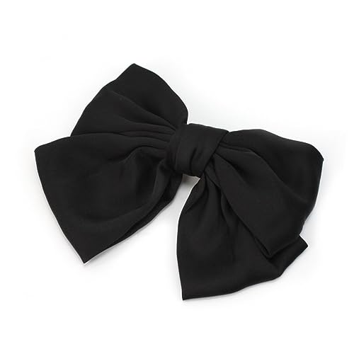 DRESSOOS Große Schwarze Satin Haarklammer Mit Schleifen Design Für Damen Rutschfest Und Ideal Für Dickes Sowie Dünnes Haar Perfektes Haarzubehör Für Jeden Anlass von DRESSOOS