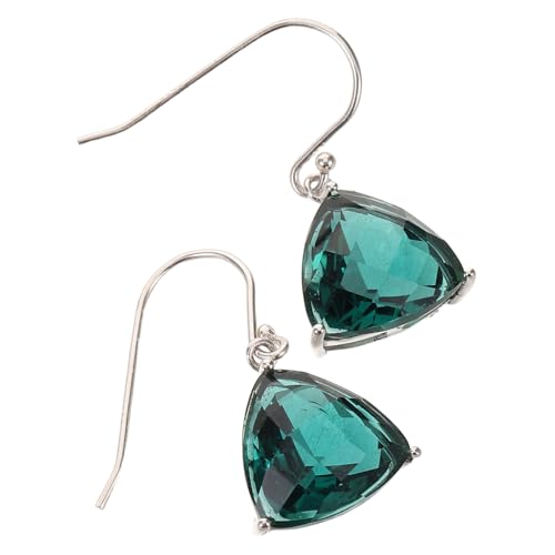 DRESSOOS Grüne Ohrhänger Dreieck Geometrisch Kurz Silber Damen Schmuck Minimalistisch Alltag Party Ohrstecker und Modern von DRESSOOS
