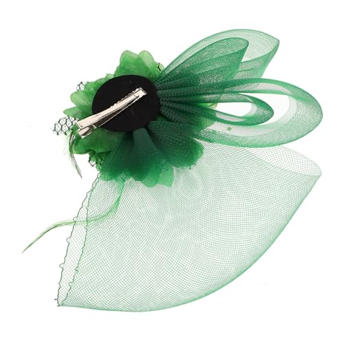 DRESSOOS Eleganter Mini Fascinator Hut Mit Blumen Und Federdesign Für Hochzeiten Tea Parties Und Karneval Stilvolle Haaraccessoires Für Damen Grün von DRESSOOS