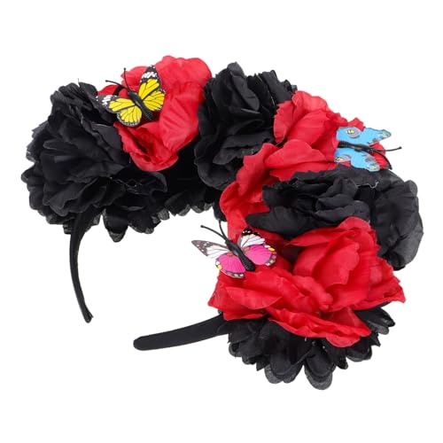 DRESSOOS Mexikanische Blumen Krone Stirnband Frauen Halloween Weihnachten Floral Stirnband Für Party Zubehör von DRESSOOS