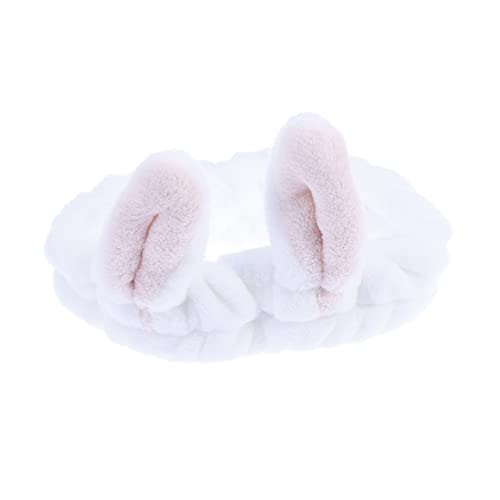 DRESSOOS Süßes Haarband Mit Ohren Gesichtsreinigungs-stirnband Make-up-haarband Für Frauen Weich Und Bequem Beige von DRESSOOS