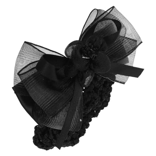 DRESSOOS Haare Für Frauen Schwarzes Haarnetz-set Mit Schleife Haarknoten-clips Für Frauen von DRESSOOS