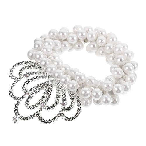 DRESSOOS kinder haarschmuck hair accessories for girls Perlenhaargummis Kronen-Haargummi Haarbänder Haargummi mit Perlenkrone Krone Haargummi Mädchen Stirnband Kugelkopf Haarseil Haarring von DRESSOOS