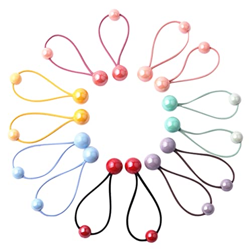DRESSOOS 7paare Elastische Haargummis Für Mädchen Mit Bunten Bällen Farbenfrohe Haarbänder Für Kreative Frisuren Für Täglichen Gebrauch Und Besondere Anlässe von DRESSOOS